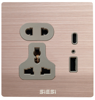 Ổ cắm 3 chấu và 2 chấu kết hợp USB - Type C (10A)