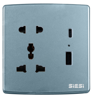 Ổ cắm 2 chấu, 3 chấu kết hợp USB - Type C (10A)